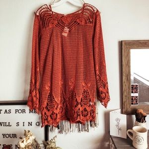 Never worn NWT boho crochet dress